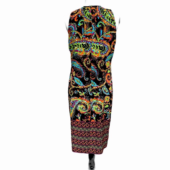 Evan-Picone Indie black paisley midi dress - Picture 5 of 7